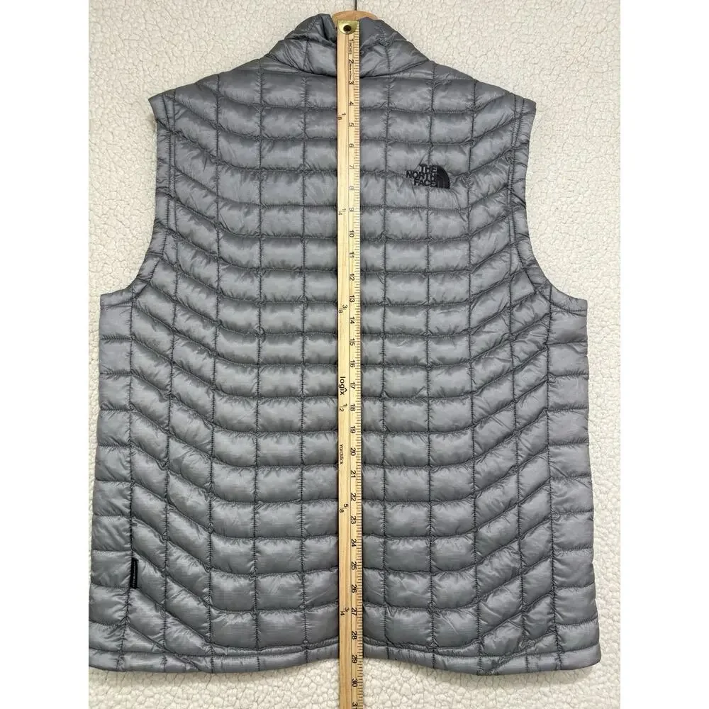 The North Face Men’s Thermoball Quilted Vest Insulated Full Zip Gray Large *LOGO